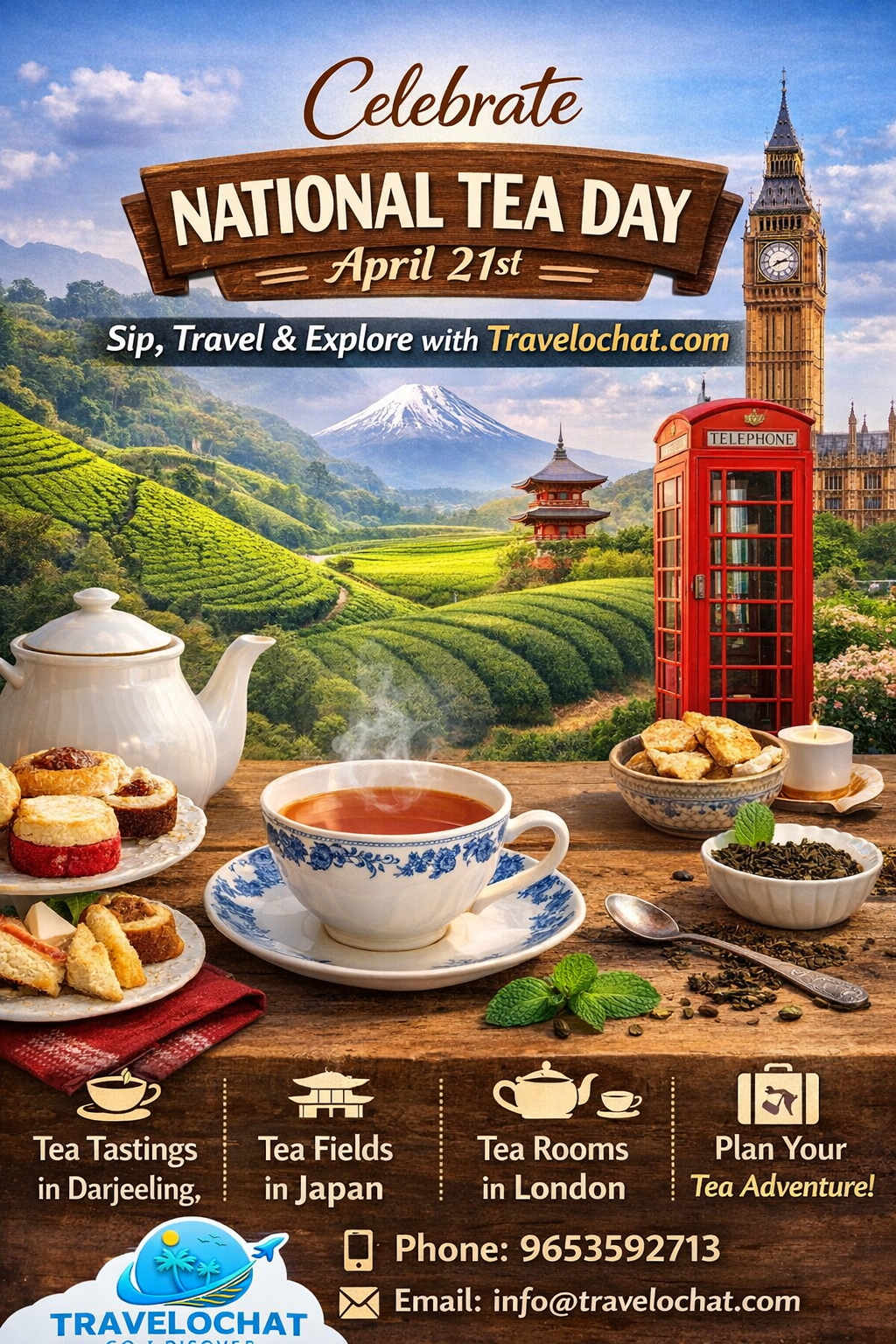 Celebrate National Tea Day with a warm cup in your hand and a travel plan in your heart. Let Travelochat.com take you on a journey where every sip tells a story