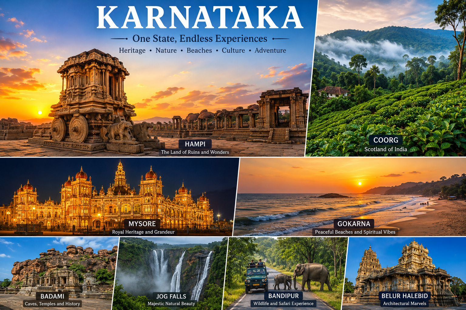 Get ready to explore Karnataka where every place tells a story and every journey becomes unforgettable